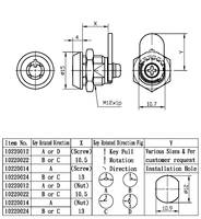 Serrure à came tubulaire haute sécurité pour boîtes à outils et armoires, 60 mm, 2 clés, alliage de zinc et laiton chromé brillant ABA
