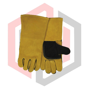 Guantes de Soldadura de Cuero Reforzado - Guantes Industriales de Seguridad Contra Incendios, Sin Silicona ni Polvo, Muñeca Tejida de 14 Pulgadas, Duraderos - Product Image 3