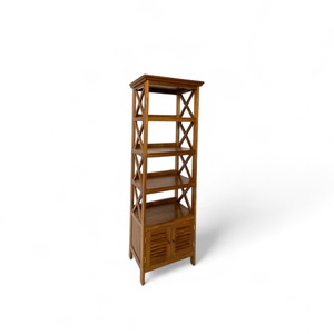 Elegant <b>Solid</b> Teak <b>Wood</b> 2-Door <b>Bookcase</b> Rack for Home Furniture for Living Room Kitchen Bedroom and Dining Room Use - Product Image 4
