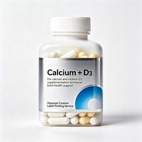 Etiquetas Personalizadas Haoxuan para Botellas de Suplementos de Calcio, Adhesivos Impresos Impermeables con Película Plateada para Empaquetado de Productos Nutricionales
