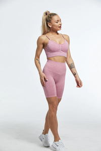 Conjuntos deportivos informales de alto soporte a prueba de golpes, camiseta sin mangas sin costuras, pantalones de chándal, traje de 2 piezas, conjunto de Yoga, conjuntos de Fitness para gimnasio para mujer - Product Image 4