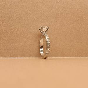Anillos finos certificados por IGI, anillo de diamante de corte brillante VVS Moissanite, anillo de compromiso de boda personalizado de oro sólido de 14K para mujer - Product Image 2