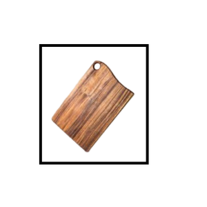 Planche à découper de légumes et de fruits de forme ovale en bois avec poignée pour une utilisation en cuisine Planche à découper en bois avec finition en bois - Product Image 6