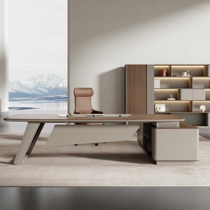 Escritorio Moderno de Madera de Roble con Panel, Altura Ajustable, Ergonómico, Fácil de Montar, Mueble de Oficina Comercial Versátil - Product Image 2