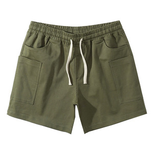 Pantalones cortos de gimnasio de estilo callejero para hombre con logotipo personalizado, pantalones de chándal de malla verde para correr, nadar, usar en la playa, pantalones cortos de verano - Product Image 1