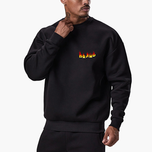 Sweat-shirt surdimensionné 100% coton de haute qualité pour hommes Logo imprimé personnalisé Sweatshirts à col rond vierges pour hommes lourds - Product Image 1