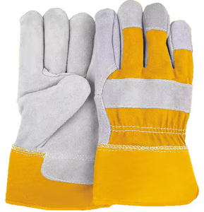 Guantes DE SEGURIDAD DE CUERO dividido de vaca de alta resistencia, puño de goma canadiense, alta eficiencia de trabajo, antiimpacto para industrias de soldadura de alimentos - Product Image 1