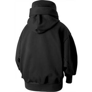 Automne hiver sweat à capuche à col roulé couleur unie à capuche à manches longues surdimensionné Hip Hop Streetwear mâle Ninja Style sweat à capuche surdimensionné - Product Image 6