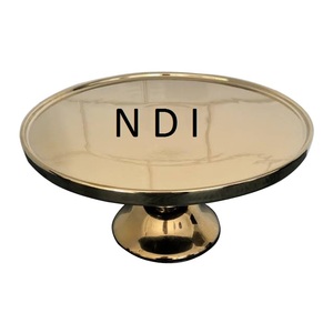 Support à gâteau décoratif plaqué or au design arrondi Support à gâteau de fête de mariage tendance de qualité supérieure Support à gâteau en métal - Product Image 1