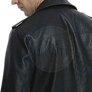 Veste d'hiver pour homme en cuir synthétique noir de haute qualité avec col montant, logo frontal, séchage rapide et respirante - Modèle 2025 - Product Image 6
