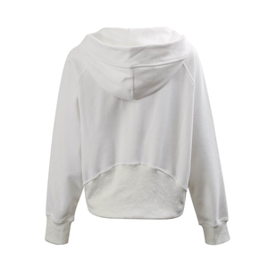 OEM service fabriqué en usine bas prix femmes demi fermeture éclair décontracté couleur blanche sweats à capuche à la mode élégant sweats à capuche pour femmes - Product Image 2