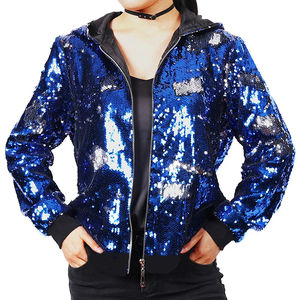 2025 femmes mode décontracté solide motif Flip couleur paillettes tricoté Baseball veste respirant nouvelle Europe USA brillant ample - Product Image 4