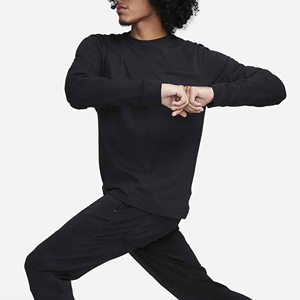 T-shirt rond d'échauffement pour entraînement à col rond pour hommes, logo personnalisé, haute qualité, dernières chemises à manches longues personnalisées pour l'extérieur pour hommes - Product Image 2