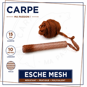 RECHARGE ESCHE MESH Marron 15mm 25mm 10 mètres Accessoires de protection pour la pêche à la carpe en eau douce et les techniques de pêche au fond - Product Image 1