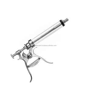 Jeringa de metal semiautomática certificada CE, inyector de vacuna para animales de capacidad ajustable para ganado, Manual OEM - Product Image 3