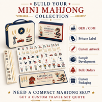 Mini Amerikanisches Mahjong Reiseset Tragbare Kompakte Acryl-Steine für 4 Spieler mit Tragetasche OEM Private Label Großhandel