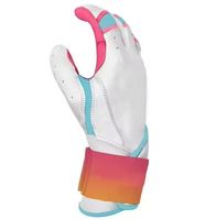 Gants de frappeur de baseball en cuir pour gaucher, qualité supérieure, fermeture auto-agrippante, tissu non tissé respirant, personnalisables, vente en gros USA