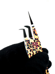 Pinzas para extensión de pestañas Acero inoxidable sólido Leopardo Guepardo Impresión de papel Logotipo personalizado Recubierto de papel Durable Agarre perfecto - Product Image 2