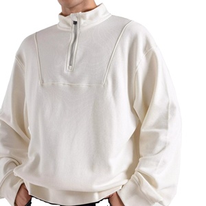 2025 hiver quart Zip sweat pour hommes personnalisé col montant couleur unie grande taille léger coupe-vent OEM ODM mode - Product Image 2