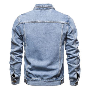 Veste zippée vintage pour homme en denim d'hiver, effet usé, broderie, patchwork, mélange de coton, coupe-vent, respirante, séchage rapide, safari, moto - Product Image 4