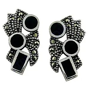 "925 Silver Rose Gold Plated Topaz <b>Stud</b> <b>Earrings</b> for Women's <b>Fashion</b> Jewelry" - Product Image 3