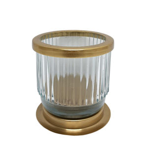 Bougeoir de table décoratif pour la maison en métal ouragan couleur or Style moderne fait à la main personnalisé - Product Image 6