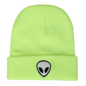 Wholesale <b>Plain</b> Knitted Beanie <b>Cap</b> with Custom Embroidered Logo Warm Winter Acrylic Hat - Product Image 1