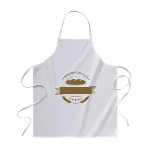 ผ้ากันเปื้อนผ้าฝ้ายสีขาวแบบกำหนดเองสำหรับบาริสต้าและช่างทำขนม - Product Image 2