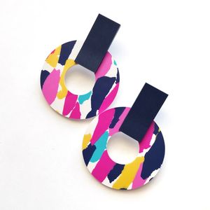 Meilleures Boucles d'Oreilles Créoles en Résine de Haute Qualité, Design Multicolore, Bijoux Tendance en Acrylique pour Femme, Cadeaux de Mariage à la Mode pour Femme - Product Image 3
