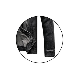 OEM Veste d'hiver décontractée pour hommes Manteau oversize boutonné en denim avec col montant et décoration brodée pour l'automne - Product Image 6