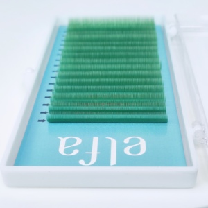 Promade Mixed Extensiones de pestañas verdes profundas de 0,10 y 0,15mm Ventiladores hechos a mano de Vietnam - Product Image 1