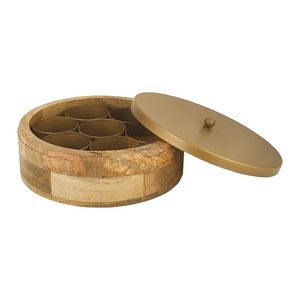 Caja de Especias de Madera Ecológica y Económica con Cajones y Tapa, con Caja de Especias Metálica para la Cocina del Hogar, Tamaño y Logotipo Personalizables - Product Image 6