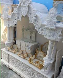 Templo de mármol para Puja Habitación para el hogar Templo hindú para el hogar Mármol tallado a mano - Product Image 3