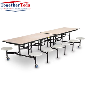 Mesa <span class=keywords><strong>de</strong></span> comedor portátil plegable resistente que ahorra espacio con ruedas <span class=keywords><strong>para</strong></span> la escuela, oficina, cafetería, uso <span class=keywords><strong>para</strong></span> varias personas, fácil <span class=keywords><strong>de</strong></span> limpiar - Product Image 5