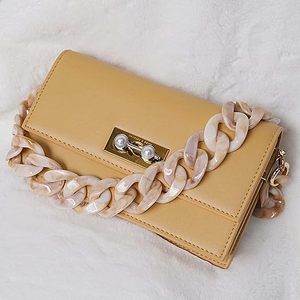 Chaîne à gros maillons en résine, motif marbré épais fait main, écologique, motif tourbillon, poignée de sac à main, accroche-sac à main, accessoires pour sac fourre-tout, mur - Product Image 1