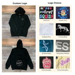 เสื้อฮู้ดซิปหนาแบบยูนิเซ็กซ์ ผ้าฝ้าย 100% สำหรับฤดูหนาว พิมพ์ลายโลโก้ดิจิทัลตามสั่ง ผ้าฟลีซหนานุ่ม สไตล์สตรีทแฟชั่น - Product Image 2