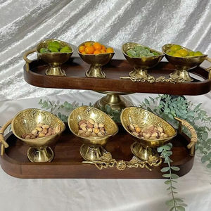 ชุดชามสลัดโลหะรูปทรงแปลกตา ชามสลัดโลหะสำหรับเสิร์ฟ ชุดภาชนะใส่อาหารสไตล์อเมริกันขัดเงา เป็นมิตรกับสิ่งแวดล้อม - Product Image 1