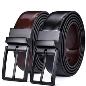 Fábrica al por mayor cinturones de cuero genuino para hombres Premium hecho a mano cuero de vaca Formal hebilla de acero cinturones con logotipo personalizado - Product Image 4