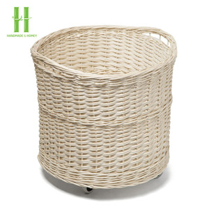 HOT SELLER! New <b>Plastic</b> Rattan Woven Storage Stylish Wood Color Rectangular Hand-Woven Linen <b>Laundry</b> <b>Basket</b> - Product Image 1