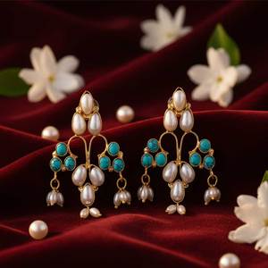 Pendientes Clásicos de Plata de Ley Chapados en Oro para Mujer, Joyería de Moda Hecha a Mano por Fabricante Indio para Exportación - Product Image 3