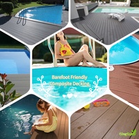 Techniques brossées de planche de terrasse en bois composite en plastique antidérapant pour l'extérieur moderne pour l'application de piscine