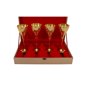 Elegant Stainless Steel Wine <b>Glass</b> Home Party Drinking Hammered Design Brass Stem Designer Crafts Excellent - Product Image 3