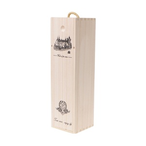 Boîte de rangement de vin en bois avec logo creux personnalisé Coffrets cadeaux d'emballage de bouteilles en bois massif Fabrication de haute qualité - Product Image 3