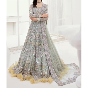 Robe longue de mariée de style moderne avec tissu respirant à manches longues brodé personnalisable nouvelle mode pour les femmes - Product Image 3