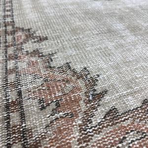 Tapis turc à accents orientaux 2,8x6,5 pi (85x198 cm), tapis gris vintage oriental - Product Image 5