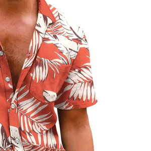 Nueva llegada camisas hawaianas para hombre hechas a medida OEM superventas último diseño casual camisas de verano con estampado Hawaiano para hombre - Product Image 3