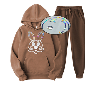 Custom Design Sweatshirt and <b>Sweatpants</b> <b>Set</b> High Quality Tracksuit Heavy Weight Flared <b>Sweatpants</b> and Hoodie <b>Sets</b> - Product Image 5