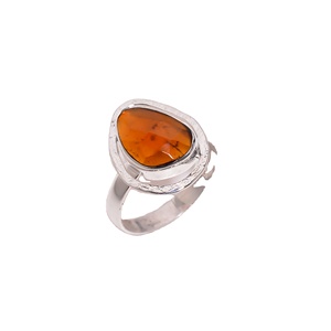 Handmade 925 Sterling Silver Hessonite <b>Ring</b> Cute <b>Indian</b> Fine Women's Jewelry for Wedding Parties Manufactured Women <b>Rings</b> - Product Image 1