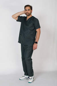 Uniformes médicaux de couleur vert armée hommes gommages d'allaitement Joggers Scrubs ensembles uniformes hommes et femmes ensembles de gommage - Product Image 3