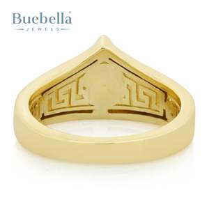 Anillo de plata esterlina 925 original chapado en oro de 14 quilates con corte trillón para hombre para bodas y fiestas - Product Image 3